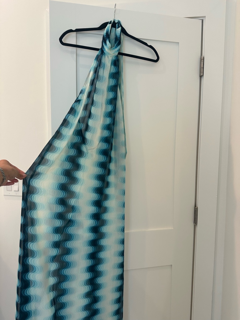 NWOT Devon Windsor Abigail Halter Maxi Dress in Aqua Blue - Picture 8 of 10